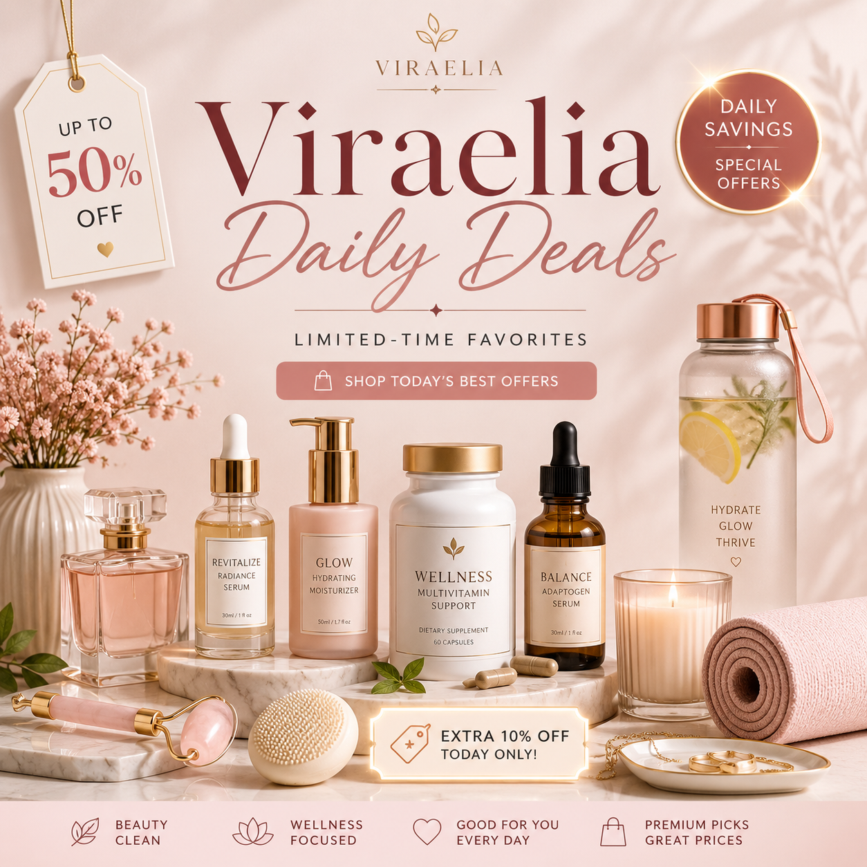 Limited-time deals on wellness, beauty, fragrance and lifestyle products