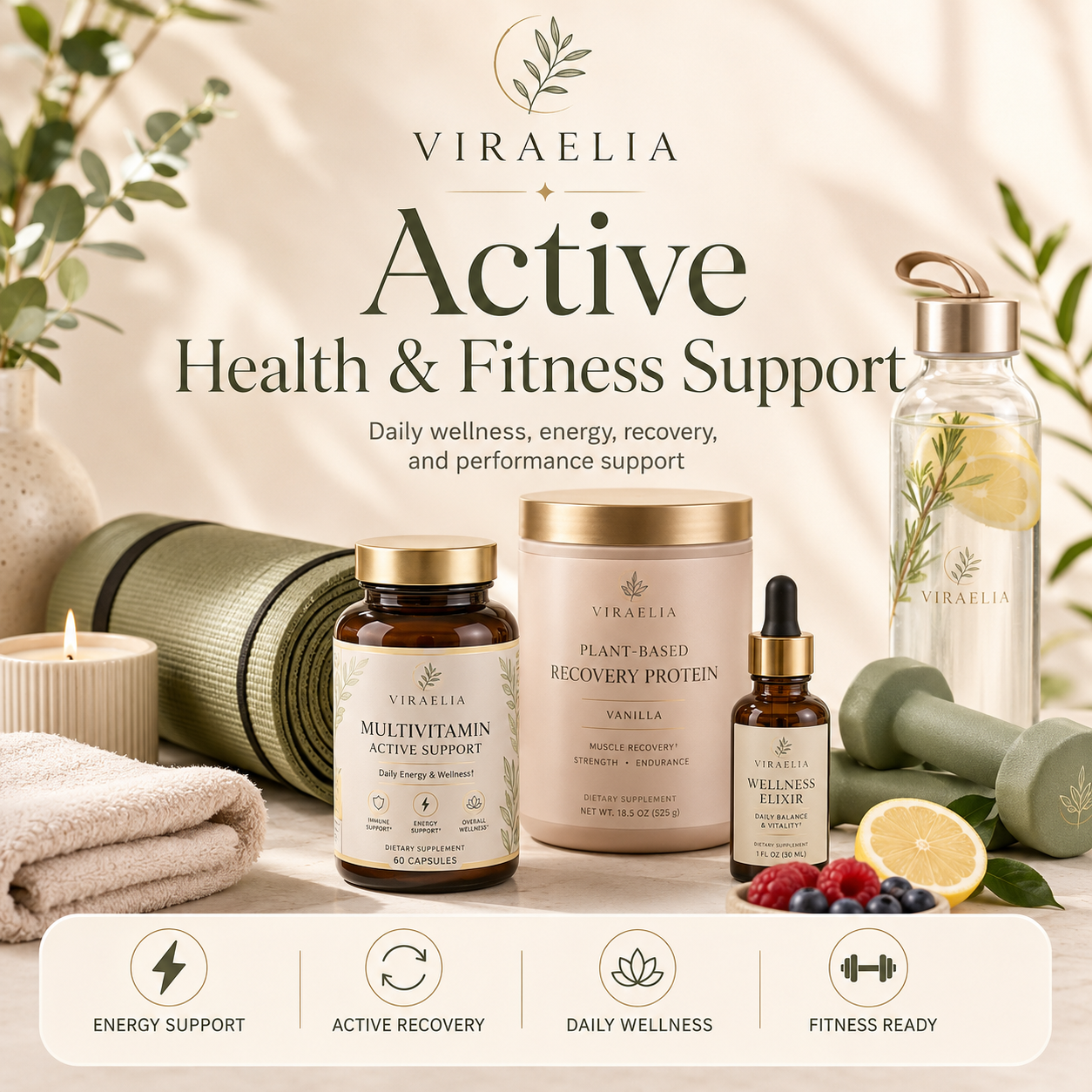 Fitness, recovery, nutrition and everyday health essentials