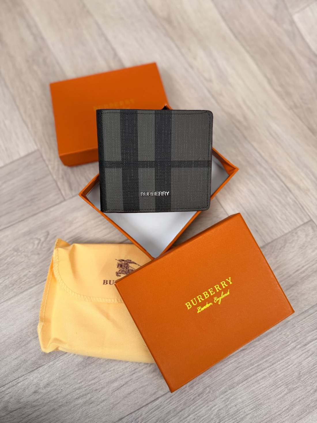 Burberry Check Pattern Bifold Wallet for Men