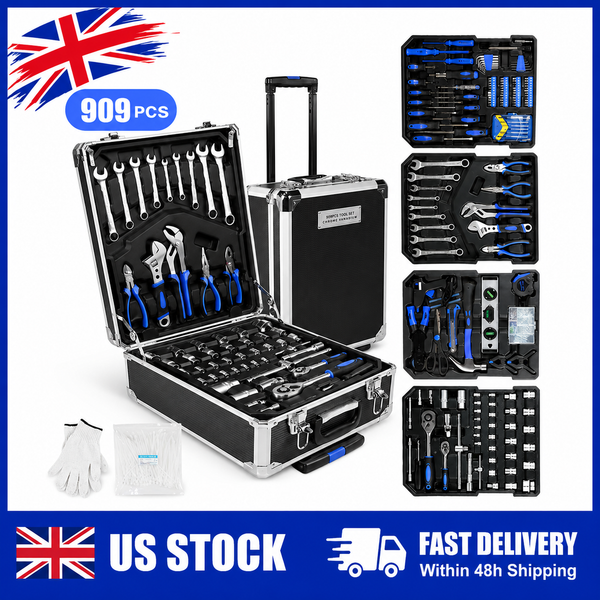 Professional 909PCS Tool Kit with Rolling Storage Case