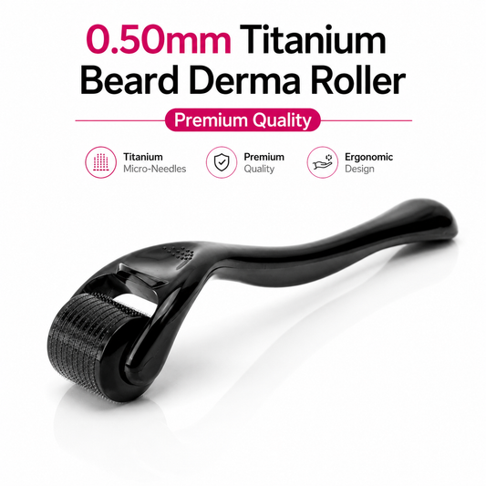 Professional 0.50mm Titanium Derma Roller for Beard & Hair Care