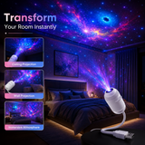 2-in-1 USB Galaxy Star Projector Night Light for Bedroom