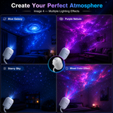 2-in-1 USB Galaxy Star Projector Night Light for Bedroom