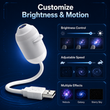 2-in-1 USB Galaxy Star Projector Night Light for Bedroom