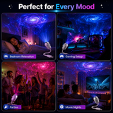 2-in-1 USB Galaxy Star Projector Night Light for Bedroom