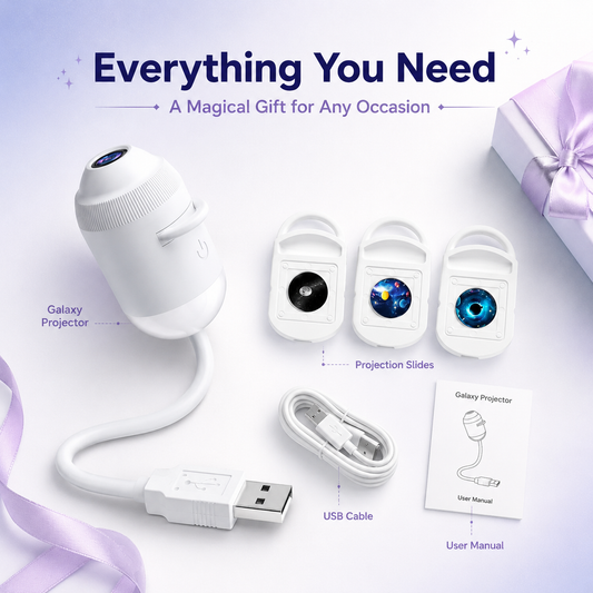 2-in-1 USB Galaxy Star Projector Night Light for Bedroom