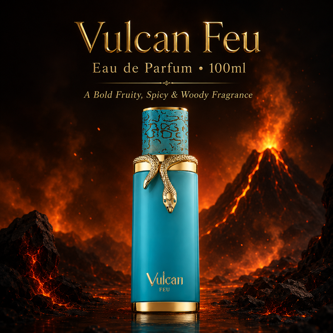 Vulcan Feu Men's Perfume 3.4 fl oz Long-Lasting EDP