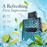 Rayhaan Aquatica Men's Eau de Parfum 3.4 oz Fresh Scent