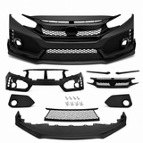 Honda Civic Type R Style Front Bumper with Grille & Front Lip