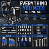 Professional 909PCS Tool Kit with Rolling Storage Case