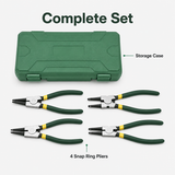 Professional 7" Snap Ring Pliers Kit 4-Piece Internal External Retaining Ring Set