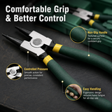 Professional 7" Snap Ring Pliers Kit 4-Piece Internal External Retaining Ring Set