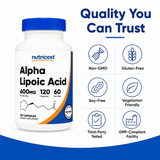 Nutricost Alpha Lipoic Acid 600mg  120 Caps