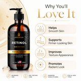 InstaSkincare Anti-aging Retinol Face Serum Vitamin C, A, E Hyaluronic Acid 8oz