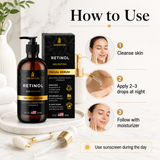 InstaSkincare Anti-aging Retinol Face Serum Vitamin C, A, E Hyaluronic Acid 8oz