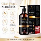 InstaSkincare Anti-aging Retinol Face Serum Vitamin C, A, E Hyaluronic Acid 8oz