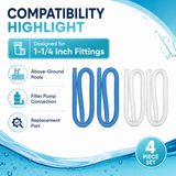 Intex Pool Pump Replacement Hose Kit 2-Pack for Above Ground Pools