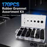 Rubber Grommet Assortment Kit 170PCS for Automotive & Electrical Use