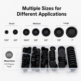 Rubber Grommet Assortment Kit 170PCS for Automotive & Electrical Use