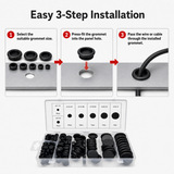 Rubber Grommet Assortment Kit 170PCS for Automotive & Electrical Use