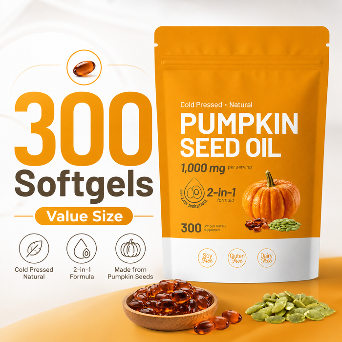 Pumpkin Seed Oil 1000mg + Saw Palmetto | 300 Softgels