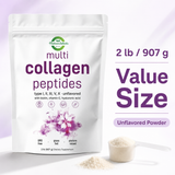 Collagen Peptides Powder Multi Hydrolyzed  2LB Types I II III V X