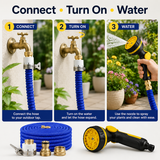 Deluxe Expandable Garden Hose 25ft 50ft 100ft Heavy Duty Flexible Water Hose
