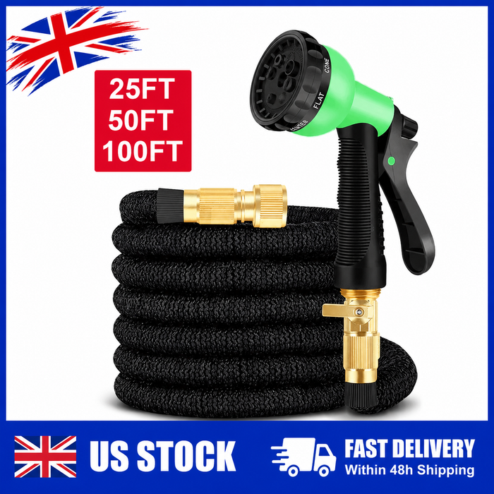 Deluxe Expandable Garden Hose 25ft 50ft 100ft Heavy Duty Flexible Water Hose