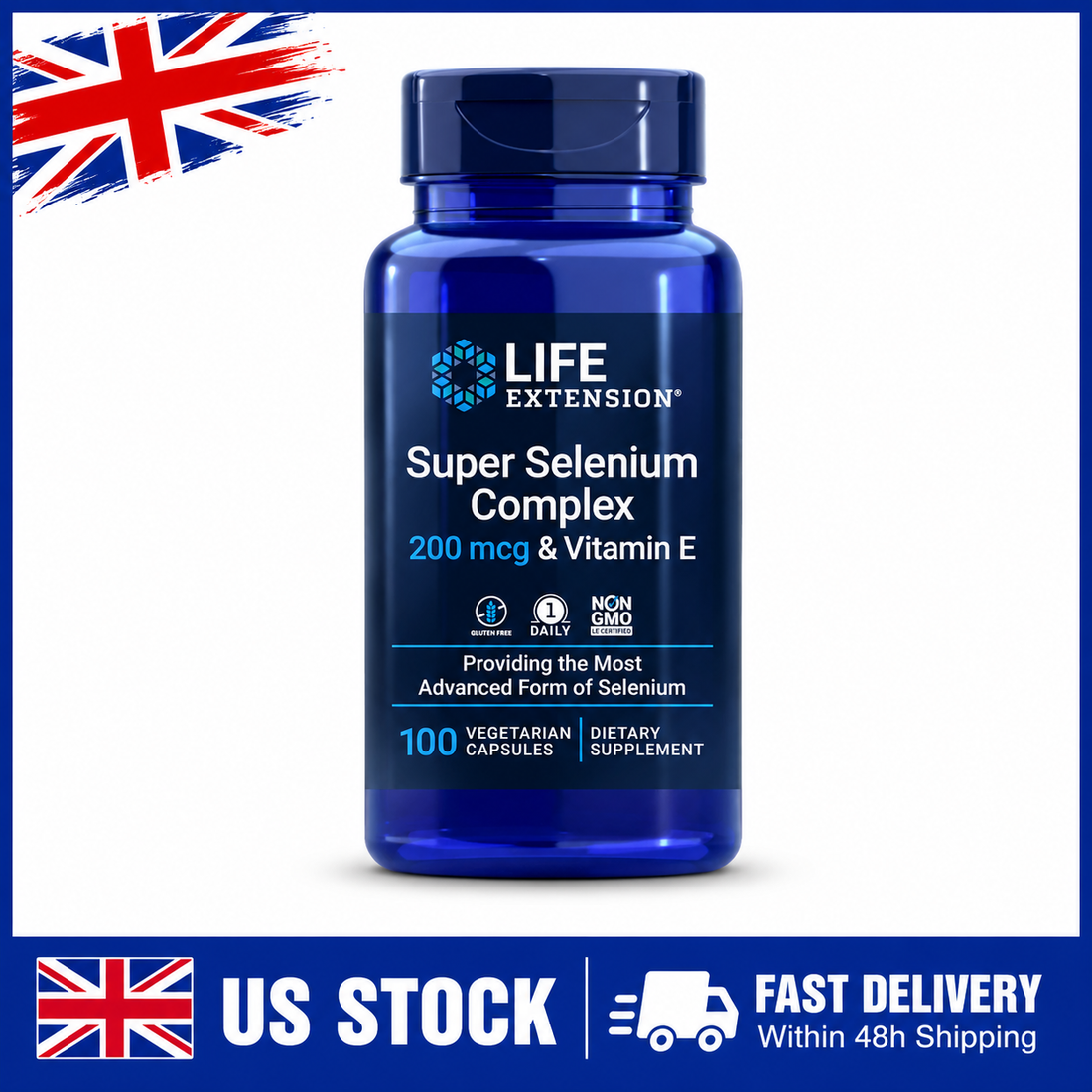 Life Extension Selenium & Vitamin E Antioxidant Formula 100 Capsules