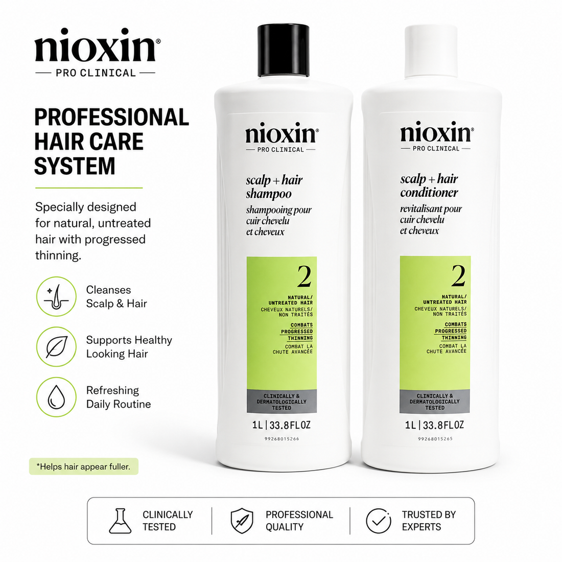 Nioxin Professional Shampoo & Conditioner 2 Pack