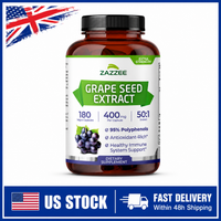 Premium Grape Seed Extract 400mg by Zazzee 180 Capsules