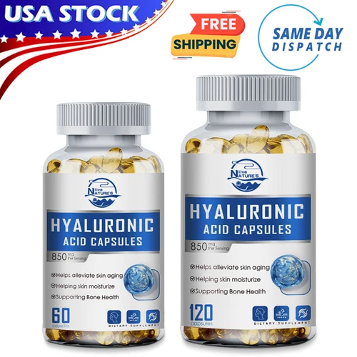 Hyaluronic Acid Anti Aging Hydrating 60 Capsules for Wrinkles - Joint Health