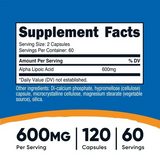 High Potency R-Alpha Lipoic Acid 600mg - 120 Softgels