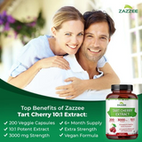 Zazzee Tart Cherry 3000mg Vegan Supplement 200 Capsules