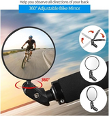 Adjustable Bicycle Rear View Mirrors Bar End Cycling Mirror Set