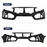 Honda Civic Type R Style Front Bumper with Grille & Front Lip