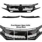 Honda Civic Type R Style Front Bumper with Grille & Front Lip